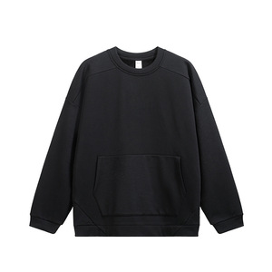 Sweat-shirt à capuche en molleton bouclette 100 % coton épais 365G, coupe décontractée, coupe-vent, personnalisable avec logo, idéal pour l'automne – Vente en gros - Product Image 3
