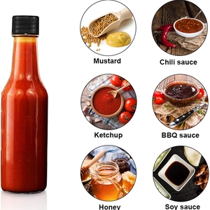 Botellas Woozy Botella de salsa de vidrio de 5oz con tapa Tapa de rosca a prueba de fugas para mostaza, aceite, Vodka, salsa, Ketchup, <span class=keywords><strong>Tabasco</strong></span>, miel, - Product Image 4