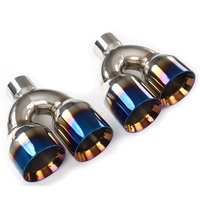 Punta de escape de acero inoxidable de 3.5 pulgadas, tubo de escape modificado, accesorios para automóvil, tubo de escape de doble salida, garganta de tubo de escape