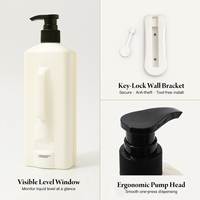 Ensemble Nettoyant Corps et Cheveux Enroya Gardenia 388ml Shampoing et Gel Douche à l'Extrait de Gardenia, Mousse Riche, Fournitures de Salle de Bain de Luxe pour l'Hôtellerie et la Maison