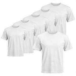 <b>White</b> Quick Dry Men T Shirt 180G Knitted Short Sleeve Crew Neck Cotton <b>Tee</b> Casual Sports Wear - Product Image 2