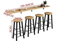 Table de bar et tabourets pliants muraux modernes minimalistes pour la maison thé au lait boutique café balcon Table à manger multifonctionnelle