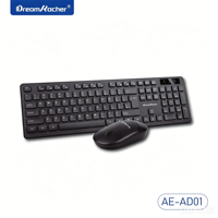 Clavier et souris sans fil 2,4 G pleine taille 104 touches, design ultra-fin et étanche, interface USB, ergonomique pour le bureau, en stock
