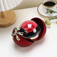 Roses préservées boîte-cadeau papillon rond préservé fleur boîte-cadeau bague de fiançailles boucles d'oreilles bijoux Rose cadeau pour les filles