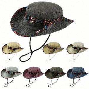 Chapeau Bob en Jean Style Western pour Homme avec Large Visière pour la Pêche, les Loisirs en Plein Air et la Randonnée Printemps-Été - Product Image 1