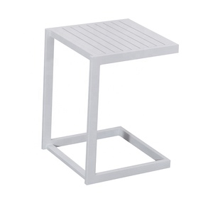 <strong>White</strong> Composite Small Patio Furniture Outdoor Garden Aluminum Coffee <strong>Side</strong> <strong>Table</strong> on Sale - Product Image 6