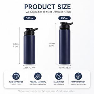 Botellas Deportivas de Aluminio de Pared Simple de 600ml y 750ml con Tapa, Personalizables con Logotipo, para Ciclismo, Regalo Promocional al por Mayor - Product Image 3