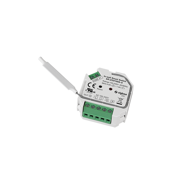 SR-ZG9100A-S Zigbee Smart Switch No Neutral Wire 4.8A Resistive Capacitive Inductive Load for Retrofit Project