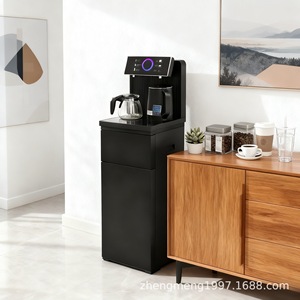 Water Dispenser Tea Bar Machine Refrigeration Unit Dual Temperature Display Black 220V EU <b>UK</b> <b>Plug</b> Freestanding - Product Image 1