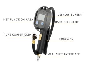 Manometro Digitale LCD di Alta Precisione per Gonfiaggio <span class=keywords><strong>Pneumatici</strong></span> <span class=keywords><strong>Auto</strong></span> con Precisione di 0,2 PSI, <span class=keywords><strong>Misuratore</strong></span> di <span class=keywords><strong>Pressione</strong></span> Facile da Leggere, Sgonfiatore d'Aria (Batteria AAA) - Product Image 5
