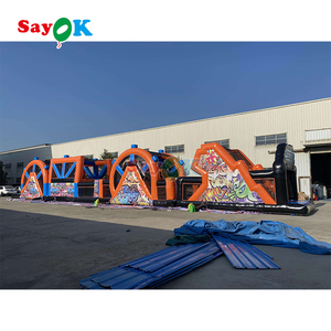 Commercio all'ingrosso bambini tunnel gonfiabile rimbalzante ostacolo di regata grande enorme bouncer percorso ad ostacoli - Product Image 2