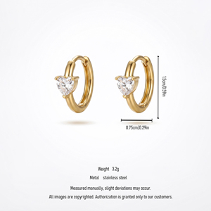 QIAOREN 12186-89 Pendientes de <span class=keywords><strong>Aro</strong></span> Minimalistas con Corte de Lágrima Coloridos, Chapados en Oro de 18K, de Acero Inoxidable, para Fiesta, Modernos, para Mujer - Product Image 4