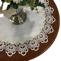 Nappe de table ronde en tissu blanc, style nordique, motif géométrique, anti-poussière, écologique, réutilisable, pour livraison directe