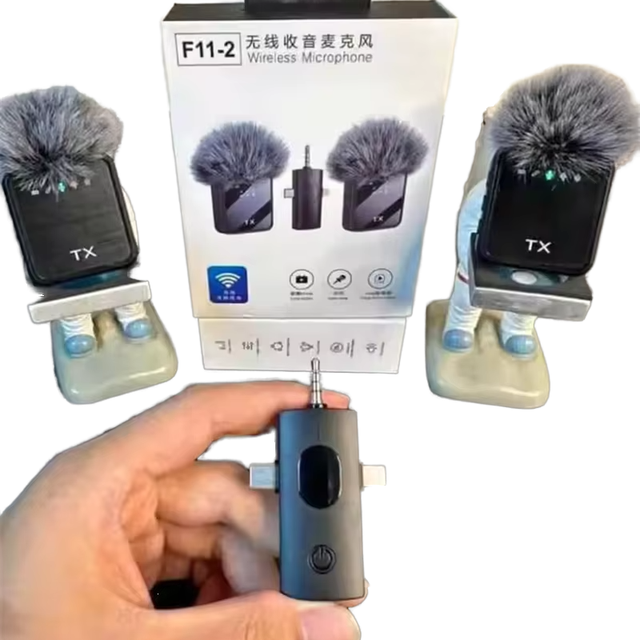 Wireless Portable Mini Clip-On Lapel Microphone with Noise Canceling Feature Compatible with iPhone Samsung YouTube TikTok