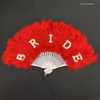 Éventail artisanal en plumes et perles pour cadeau de fête