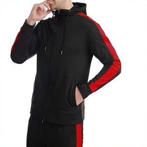 Men's Hooded Windproof Plus Size 2-Piece <b>Zip</b>-<b>Up</b> Printed 100% Polyester Mesh Sweatsuit Tracksuit for Autumn Sporty Activewear - Product Image 6