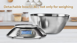 <span class=keywords><strong>Balance</strong></span> de <span class=keywords><strong>cuisine</strong></span> électronique multifonctionnelle de 5kg avec bol amovible en acier inoxydable pour la cuisson - Product Image 6