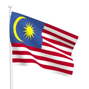 Huiyi Produsen pemasok bendera semua negara 3X5 kaki spanduk bendera kustom bendera nasional untuk Malaysia Eletion