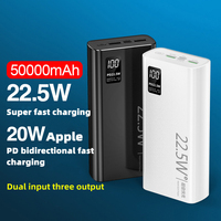 Offre Spéciale PD22.5W chargeur de téléphone portable à charge rapide extérieur 20000/30000/50000mAh batterie externe