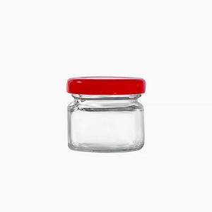 Vente en gros de contenants à gâteau en verre vides, petits, mini, portables, bon marché, avec étiquette personnalisée Newray, 25 ml, 1 oz, couvercles en métal, logo personnalisé, voyage, nourriture - Product Image 1