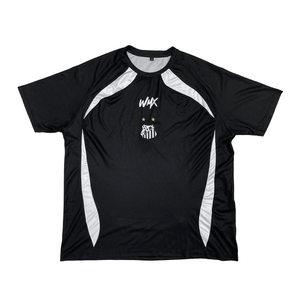 Maillot de football personnalisé noir, coupe et <span class=keywords><strong>couture</strong></span>, séchage rapide, empiècements en mesh, logo brodé, col rond, chemises de football - Product Image 2