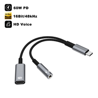USB C vers 3.5 MM Jack AUX Audio Écouteur DAC Adaptateur Type-C 3 5 Convertisseur Casque Avec 60W PD Charge pour iPad Pro Air Samsung
