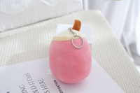 Mini jouet en peluche en forme de tasse de thé au lait/café, jouet en peluche Boba Tea aux fruits, porte-clés personnalisé, adorable porte-clés en peluche, breloques pour sac