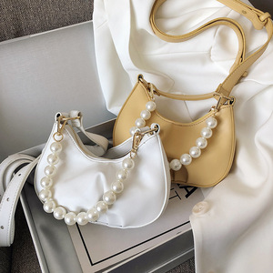 Designer Aisselles <span class=keywords><strong>Baguette</strong></span> <span class=keywords><strong>sac</strong></span> bandoulière Vintage perle bracelet en <span class=keywords><strong>cuir</strong></span> pu mini <span class=keywords><strong>sac</strong></span> à main femmes - Product Image 1
