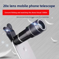 Kit Lensa Telefoto Zoom 20X untuk Ponsel, HD, Fokus Dapat Diatur, Lensa Kamera Eksternal untuk Fotografi Jarak Jauh