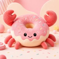 Peluche personnalisée Crabe Donut, animal en peluche rose à confettis pour boutique de cadeaux sucrés