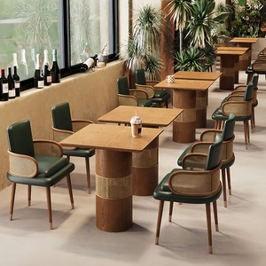 Muebles de Restaurante de Cuero, Estilo Moderno, para Cafetería Comercial, Tipo Pizza China, McDonald's, Mármol, Juego de Mesa y Sillas - Product Image 6
