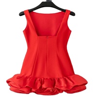 Jupe à bulles élégante et personnalisée pour femmes, couleur unie, ourlet court et dos nu, design simple et tendance pour l'été