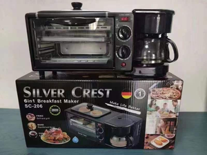 <span class=keywords><strong>Horno</strong></span> <span class=keywords><strong>Tostador</strong></span> Eléctrico Multifuncional <span class=keywords><strong>de</strong></span> Alta Calidad con Cafetera y Sartén para Uso en Hoteles, Acero Inoxidable, Eficiente Energéticamente - Product Image 3