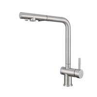 Robinet de cuisine extractible en acier inoxydable 304, rotation universelle, extension anti-éclaboussures, eau froide et chaude pour évier