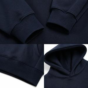 Sudadera con Capucha Premium Azul Marino para Hombre, con Estampado Gráfico Tonal CARRE y Corte Holgado con Hombros Caídos, para Ropa Urbana - Product Image 5