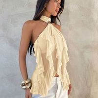 Chemise d'été pour femme en molleton avec broderie en dentelle, col boutonné, manches longues, rayures, sans plis, en coton, sans couture