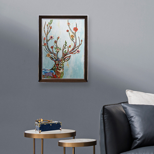 RORO, decoración moderna <span class=keywords><strong>de</strong></span> lujo, esmalte <span class=keywords><strong>de</strong></span> madera, decoración <span class=keywords><strong>de</strong></span> <span class=keywords><strong>Navidad</strong></span>, ciervo <span class=keywords><strong>de</strong></span> la suerte, pintura <span class=keywords><strong>de</strong></span> pared, pintura mural decorativa, 78*58*5cm - Product Image 4