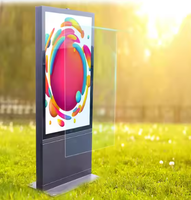 Afficheur numérique extérieur sur pied de 50 pouces, écran LCD simple face, écran tactile anti-reflet pour la libre-service en métro
