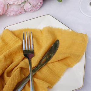 Restaurante suave bebé rosa cielo azul algodón Lino servilleta tela servilletas de mesa para boda - Product Image 6