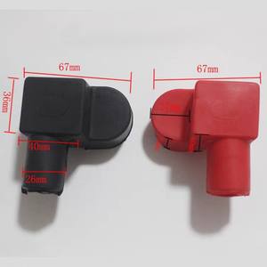 Cache-borne de <span class=keywords><strong>batterie</strong></span> positif rouge en PVC, type L, 90 degrés, isolant, dimensions personnalisables - Product Image 3