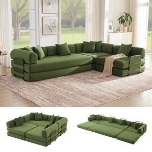 โซฟาเบดแบบถอดประกอบได้ EU Boneless Couch Vacuum Compressed Cloud Bed in a Box All-Foam Modular Sectional Canap Sofas Camas Set เฟอร์นิเจอร์ห้องนั่งเล่น - Product Image 1