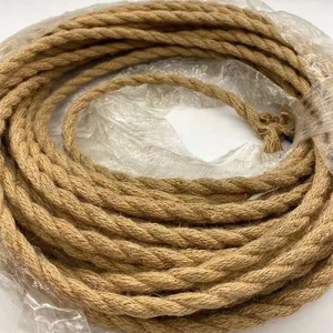 Cable eléctrico redondo flexible cubierto de <span class=keywords><strong>tela</strong></span> de yute cuerda de cáñamo 0,75 tejido de 2 núcleos 3 núcleos Vintage al por mayor para luces colgantes de bricolaje - Product Image 4