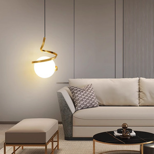 Italian Modern Minimalist All-Copper Pendant Light Nordic Bedroom <b>Bedside</b> Dining Room <b>Table</b> Lighting Chandeliers Pendant Lights - Product Image 4