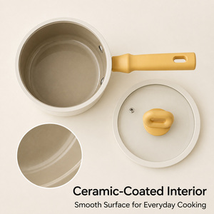 Casserole en céramique légère multi-usages avec panier vapeur et poignée résistante à la chaleur pour cuisinière à induction - Product Image 3