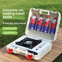 Réchaud à cartouche Dingka, réchaud à gaz butane portable pour pique-nique et camping, avec design monobloc et capacité pour 3 à 5 personnes