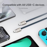 PD60W Cable de carga de datos portátil Sling Silicona USB C a tipo C Cobre puro Compatible con computadora Aleación de zinc 60W Cordón