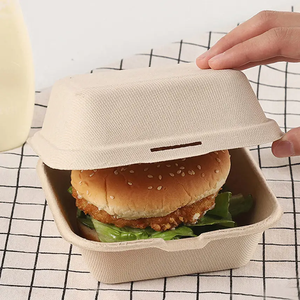 Hộp Bánh Hamburger Giá Ưa Thích Trực Tiếp Từ Nhà Máy Trung Quốc Để Đóng Gói Thực Phẩm Hộp Bánh Mì Kẹp Mía Vỏ Sò Hộp Bánh Burger - Product Image 2