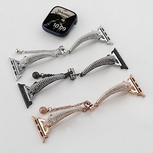 Bracelet de montre en acier inoxydable de diamant de chaîne en métal mince de haute qualité pour Apple Watch Band 40mm 41mm 42mm 45mm 49mm Bracelet de mode - Product Image 4