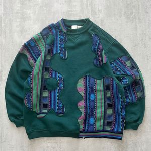 Sweat-shirt surdimensionné personnalisé pour homme, 400 g/m², à épaules tombantes, patchwork brodé, à capuche, col rond, teint en pièce, collection automne, 100% coton - Product Image 1