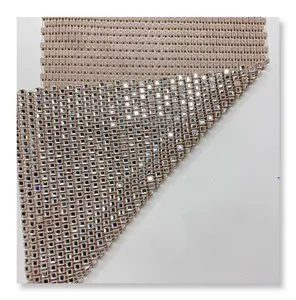 Décoration de vêtement perlé maille Polyester Stretch strass diamant maille tissu pour vêtements femmes